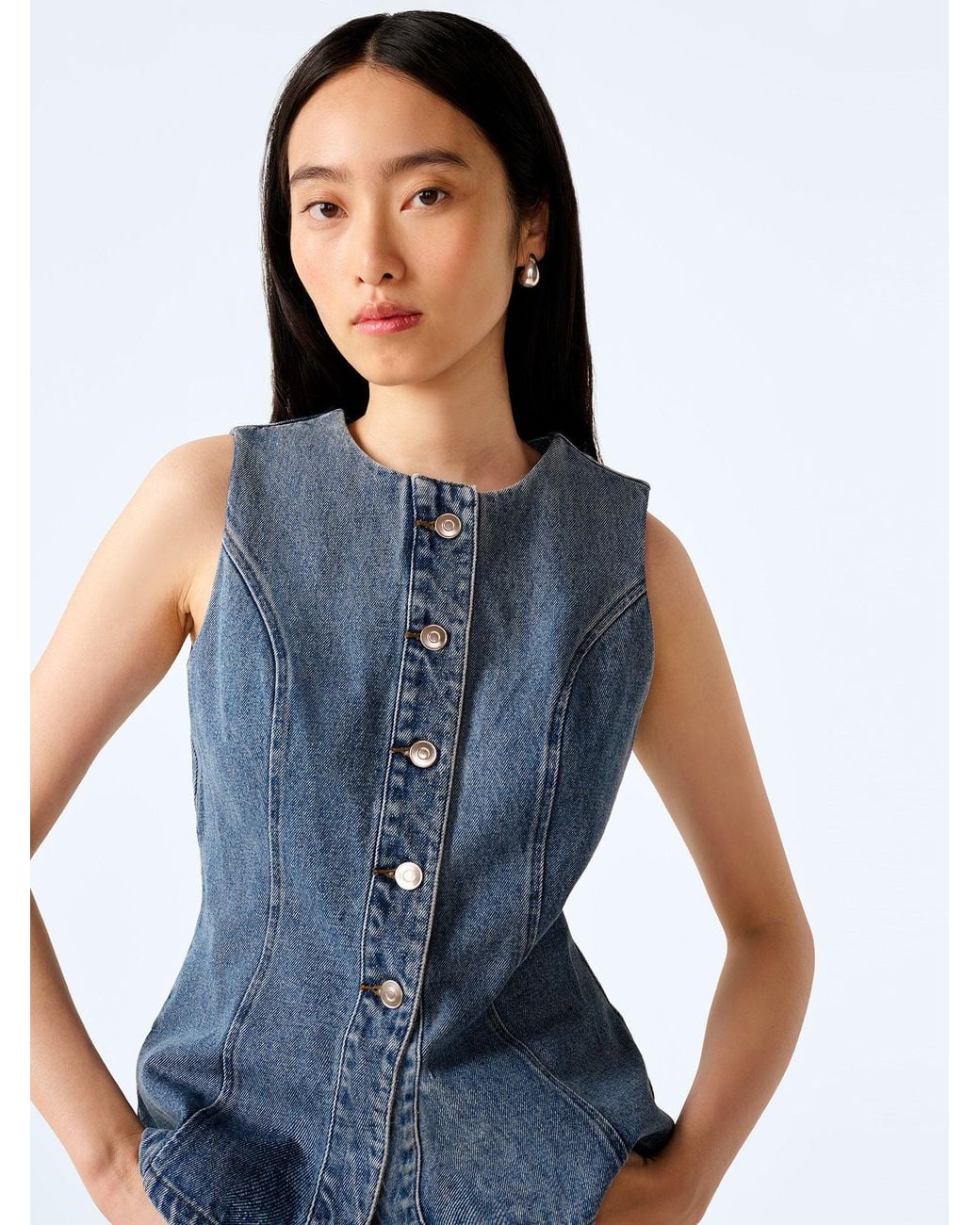 OMNES Blue Inez Waistcoat
