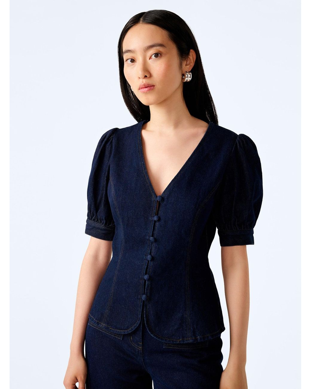 OMNES Blue Paighton Blouse