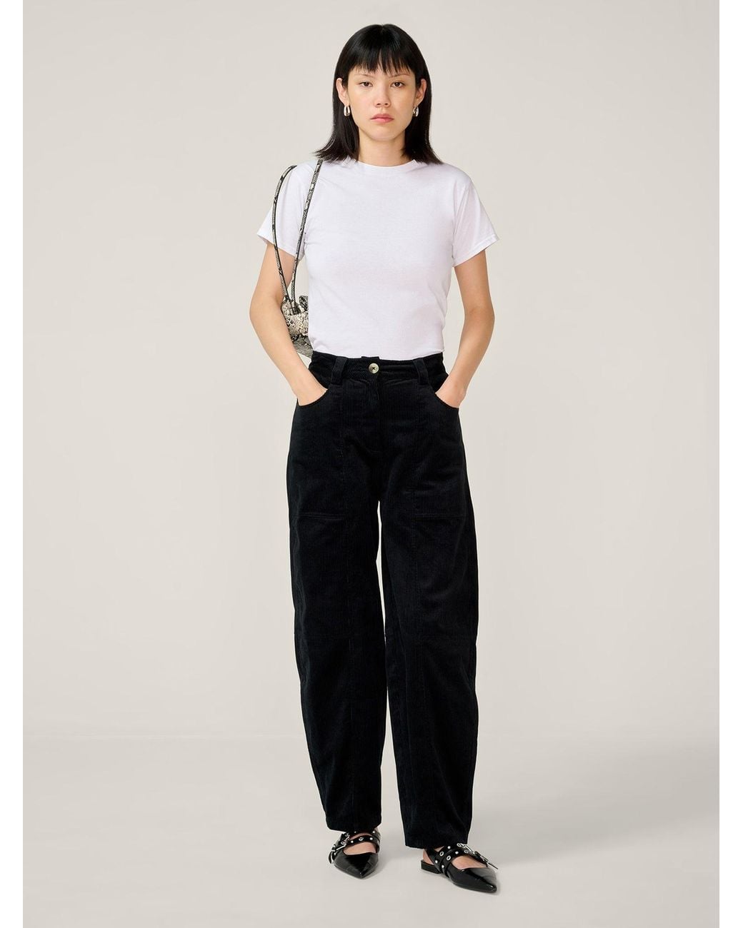 OMNES White Kai Cord Trouser
