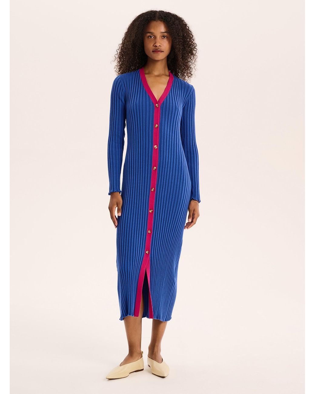 OMNES Blue Selma Colour Block Dress