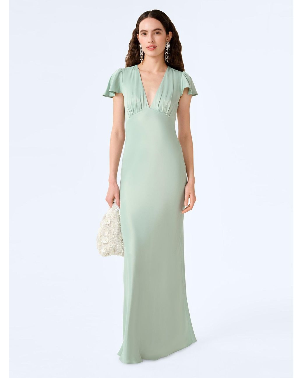 OMNES Green Fai Bridesmaid Dress