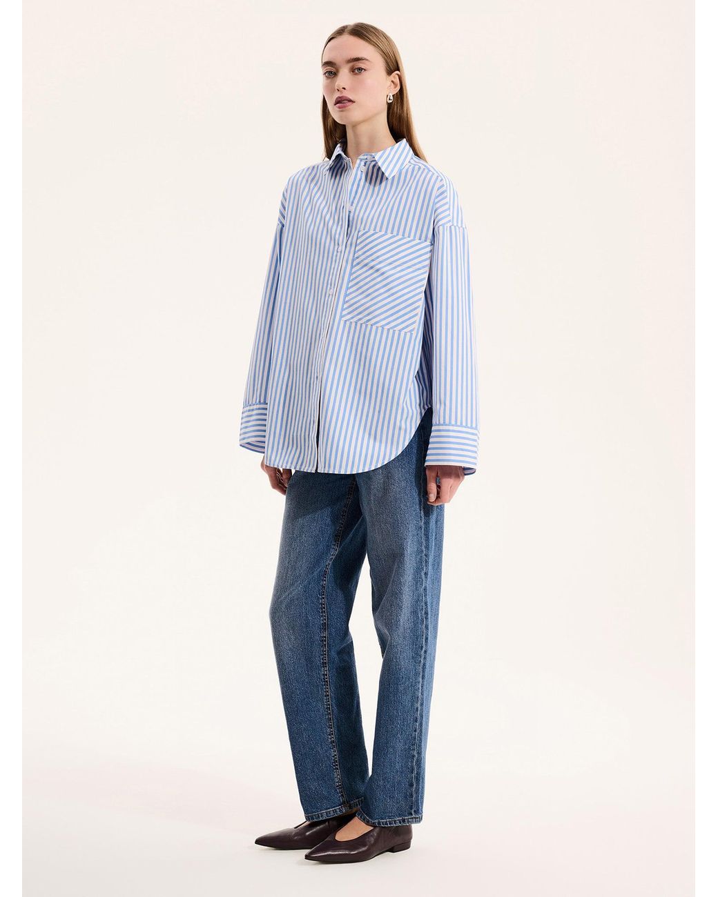 OMNES Blue Kenda Stripe Shirt
