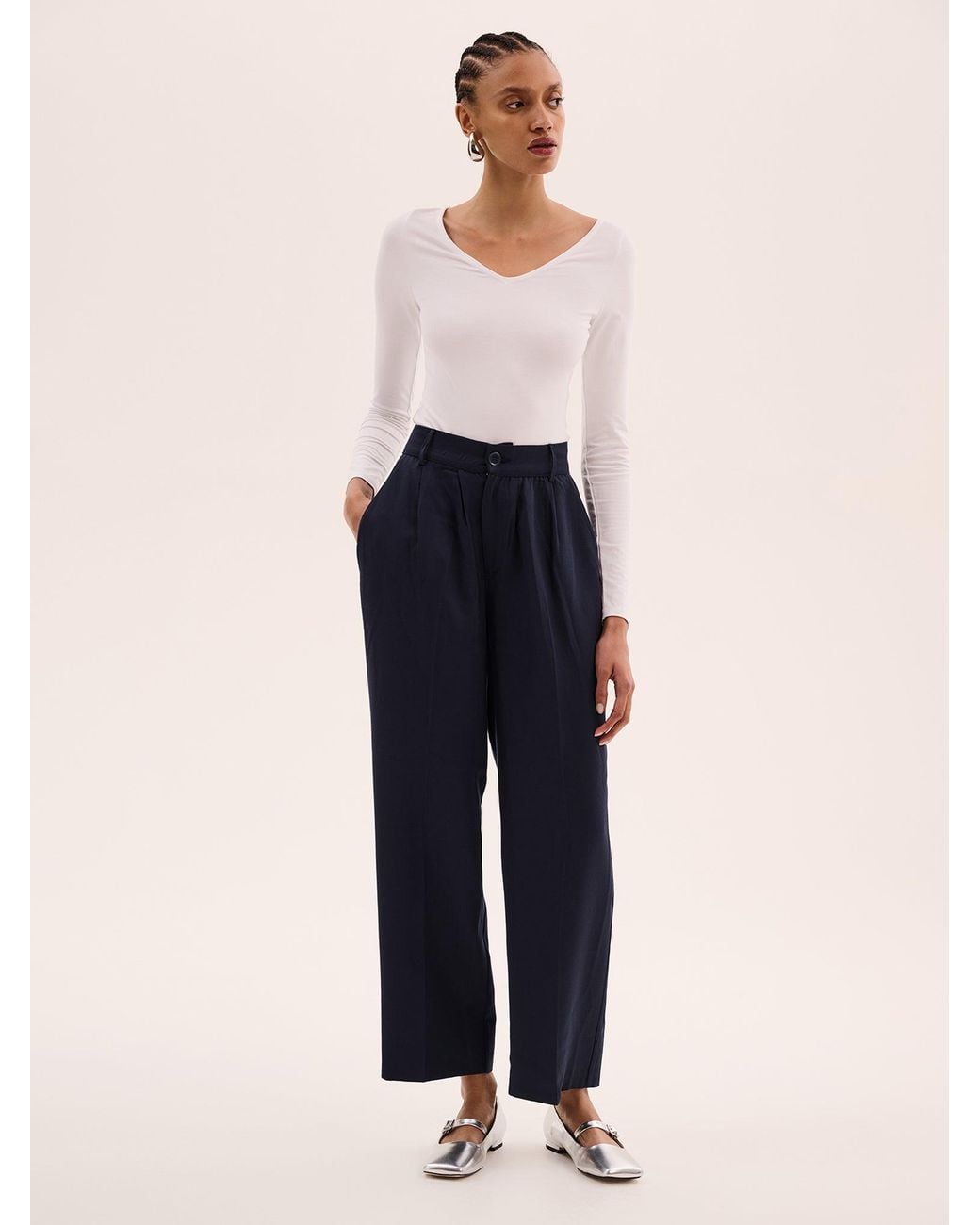 OMNES Blue Cinnamon Straight Leg Trousers