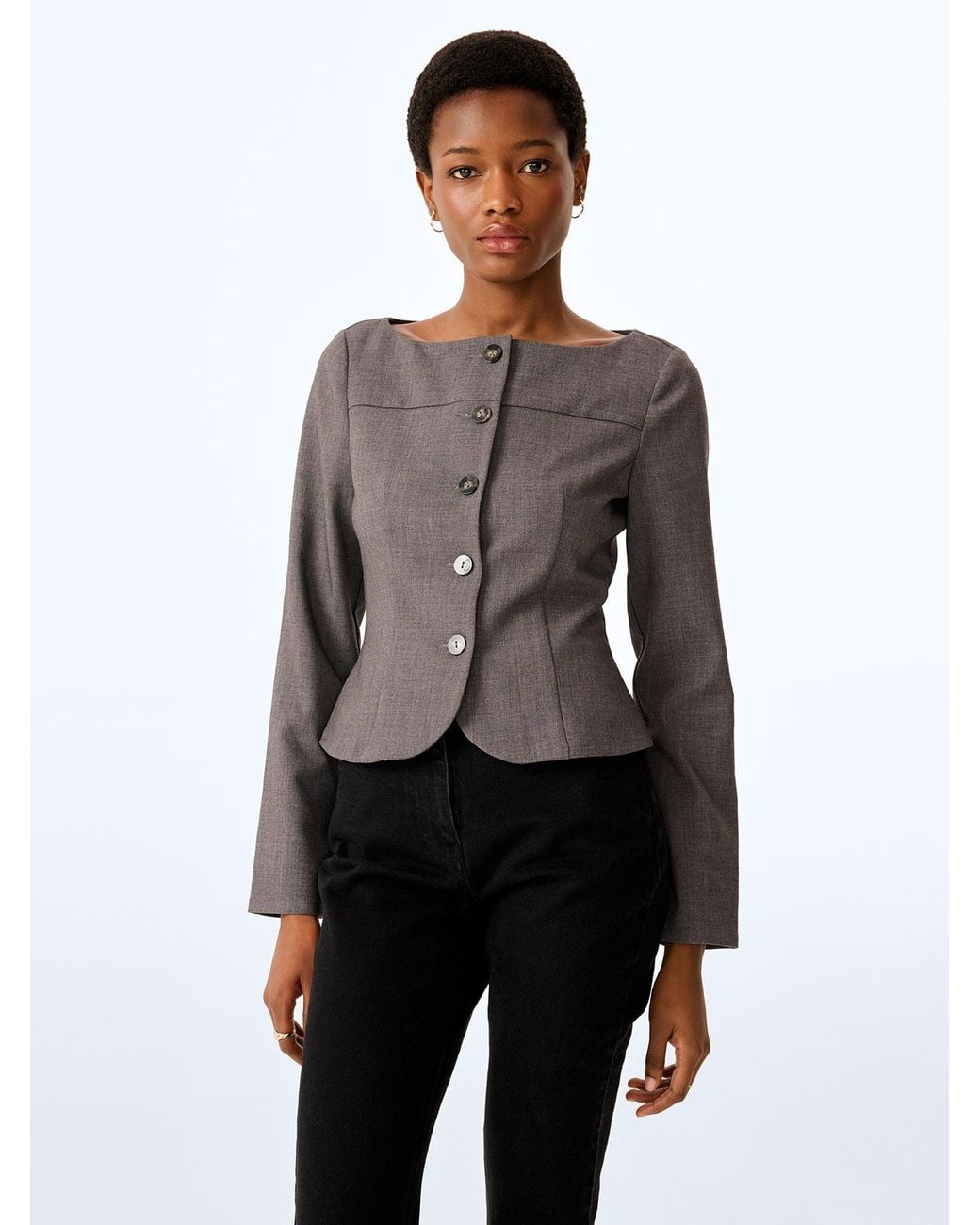 OMNES Gray Andie Blouse