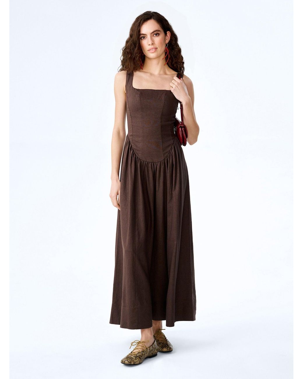 OMNES Brown Suri Dress