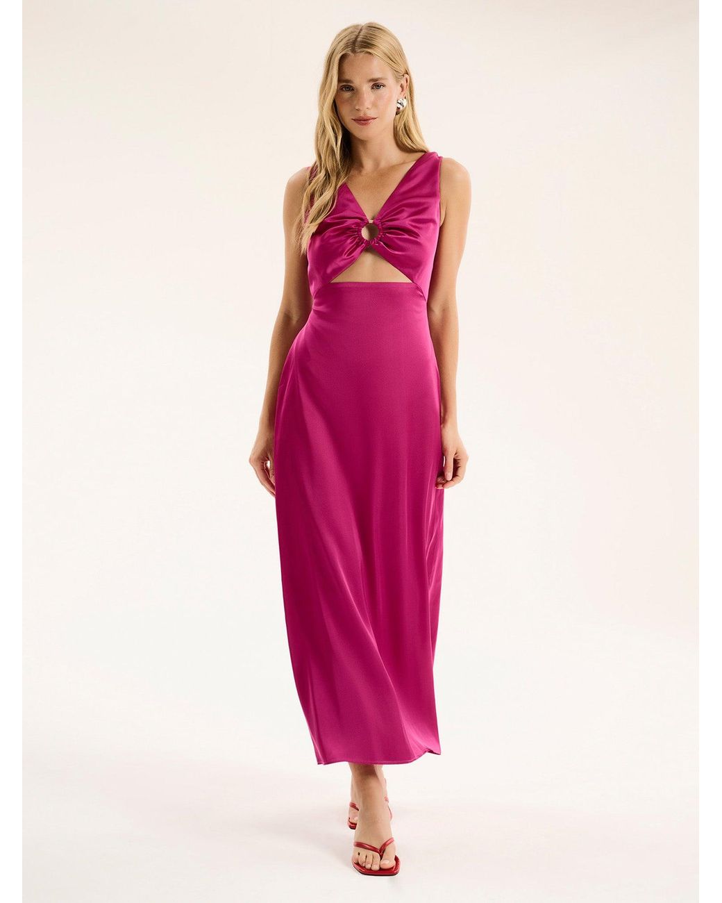 OMNES Pink Fredrika Ring Detail Dress