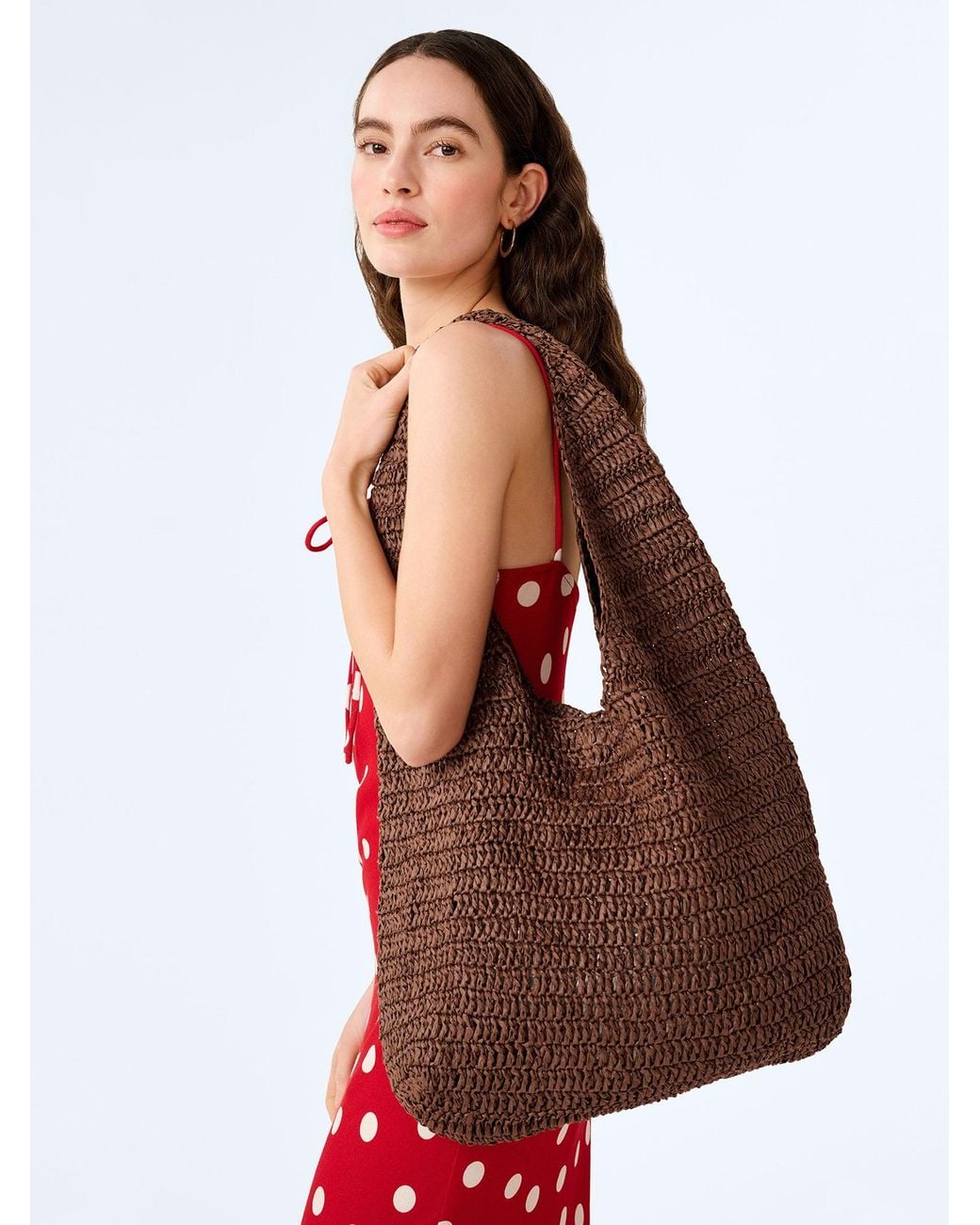 OMNES Brown Aruba Large Straw Bag
