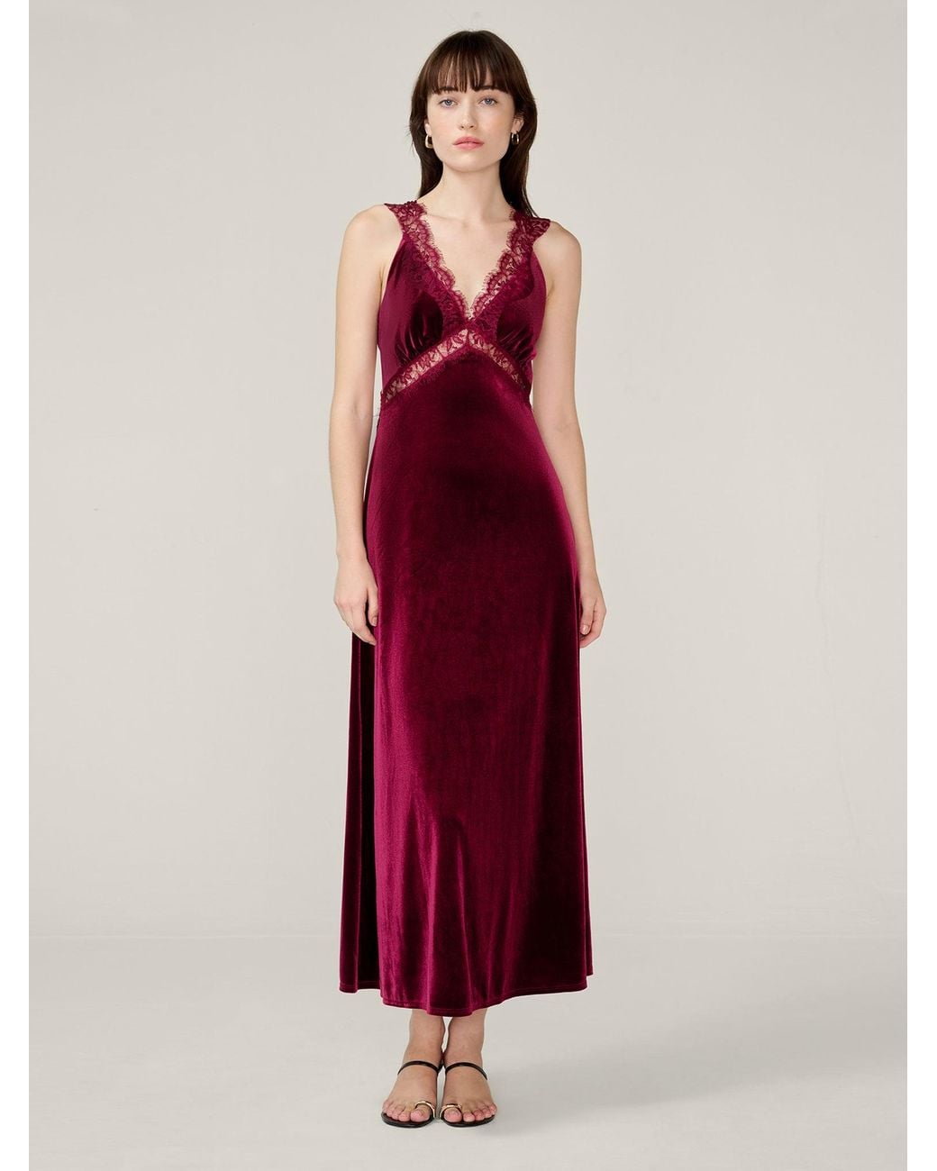 OMNES Red Aurelia Velvet Dress