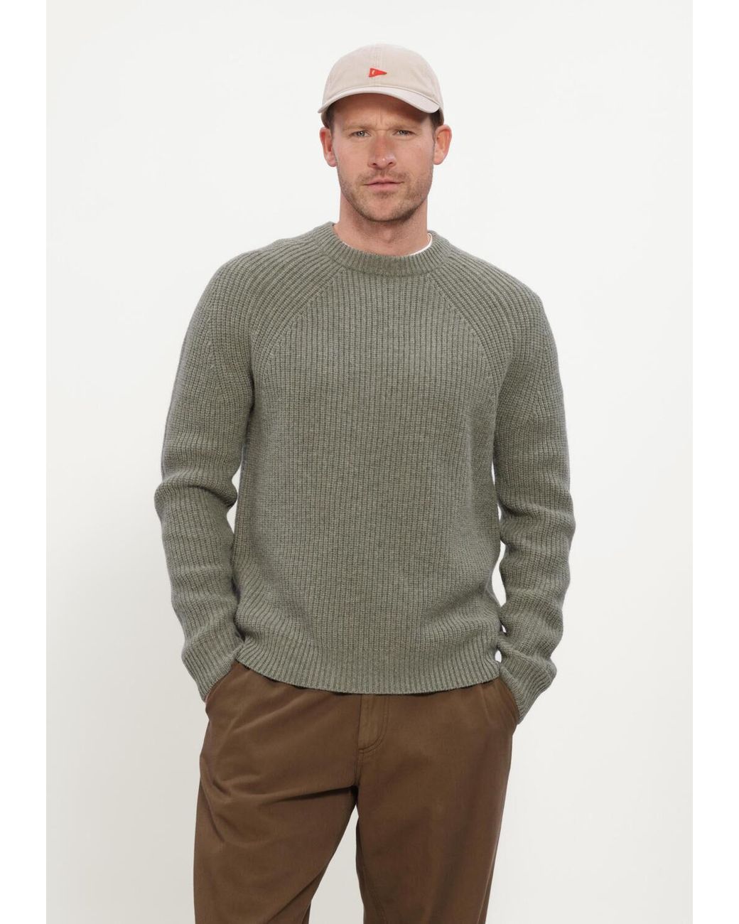 Forét Herren Pullover & Cardigans Delta Wool Rib Knit in Green für Herren