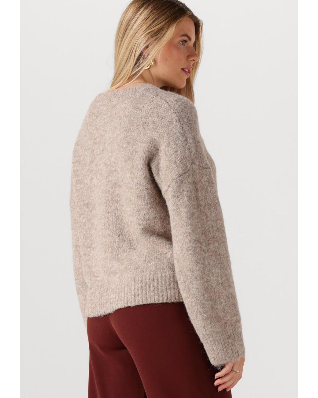 Object Natural Damen Pullover & Cardigans Objsaggia Ls Lo Pullover