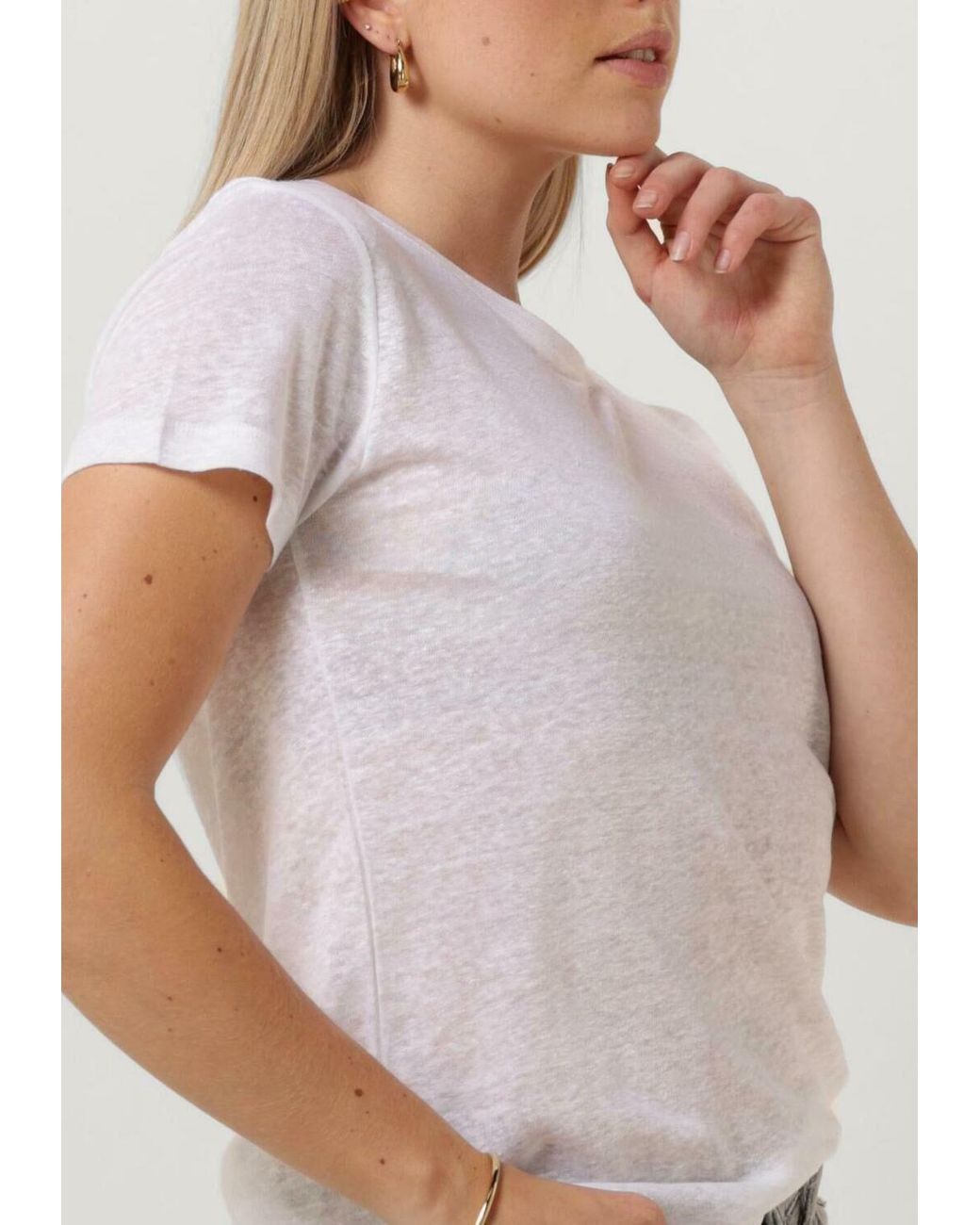Second Female White T-shirt Peony O Neck Tee