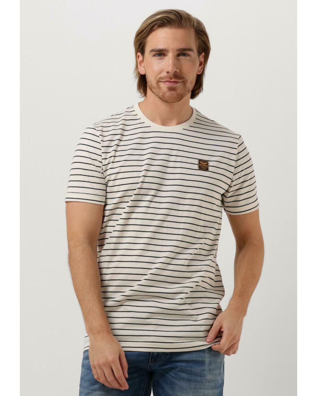 PME LEGEND T-shirt Short Sleeve R-neck Yd Melange Striped Jersey Nicht-gerade in Gray für Herren