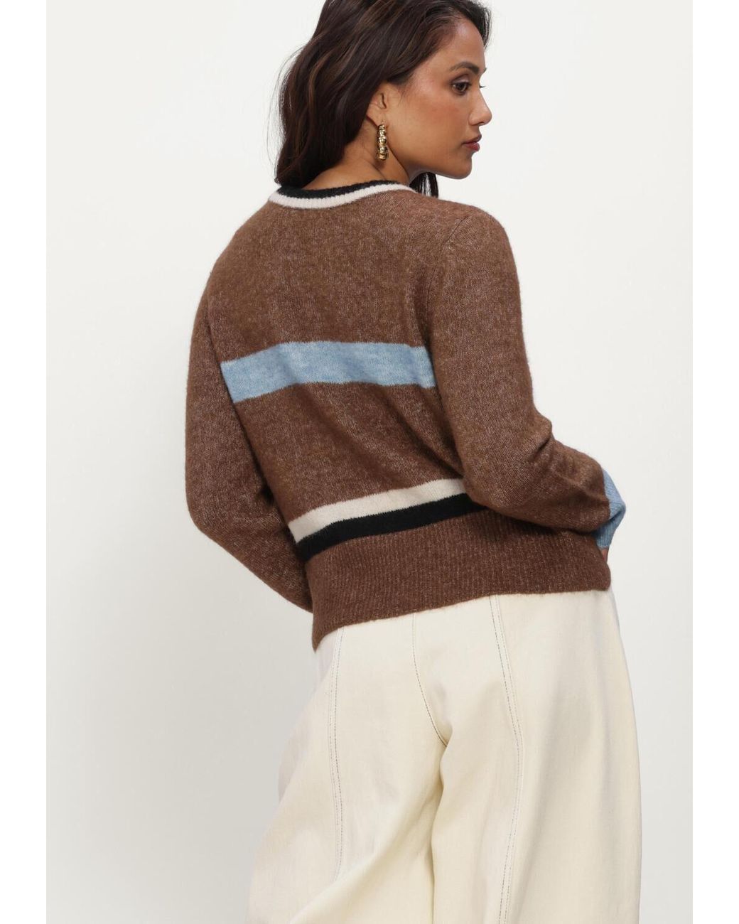 Object Multicolor Damen Pullover & Cardigans Objaggie L/S Re Knit Pullover Noos