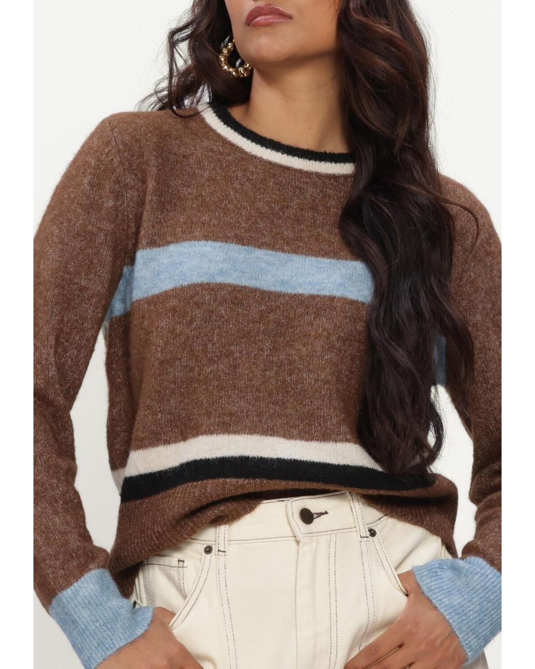 Object Multicolor Damen Pullover & Cardigans Objaggie L/S Re Knit Pullover Noos