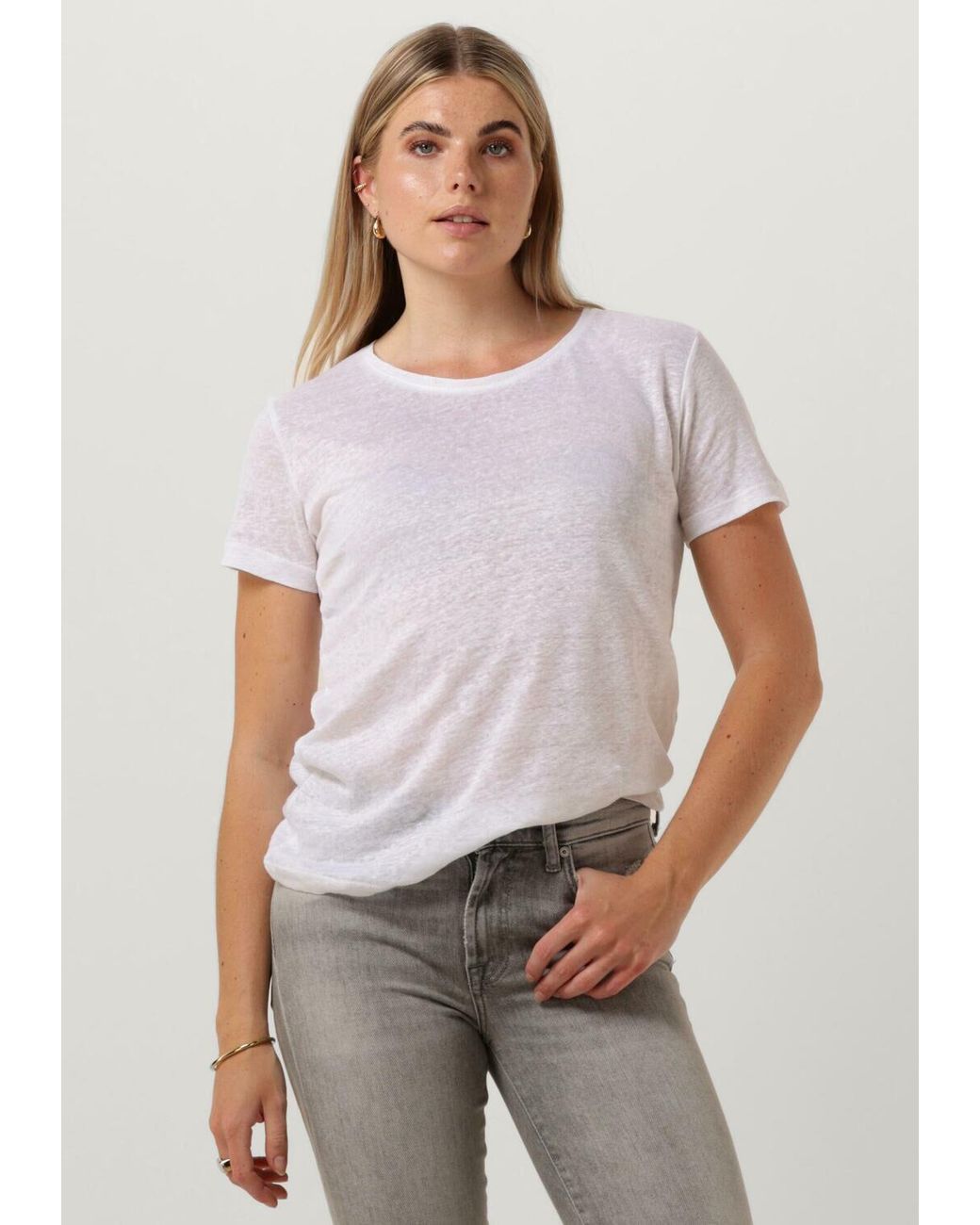Second Female White T-shirt Peony O Neck Tee