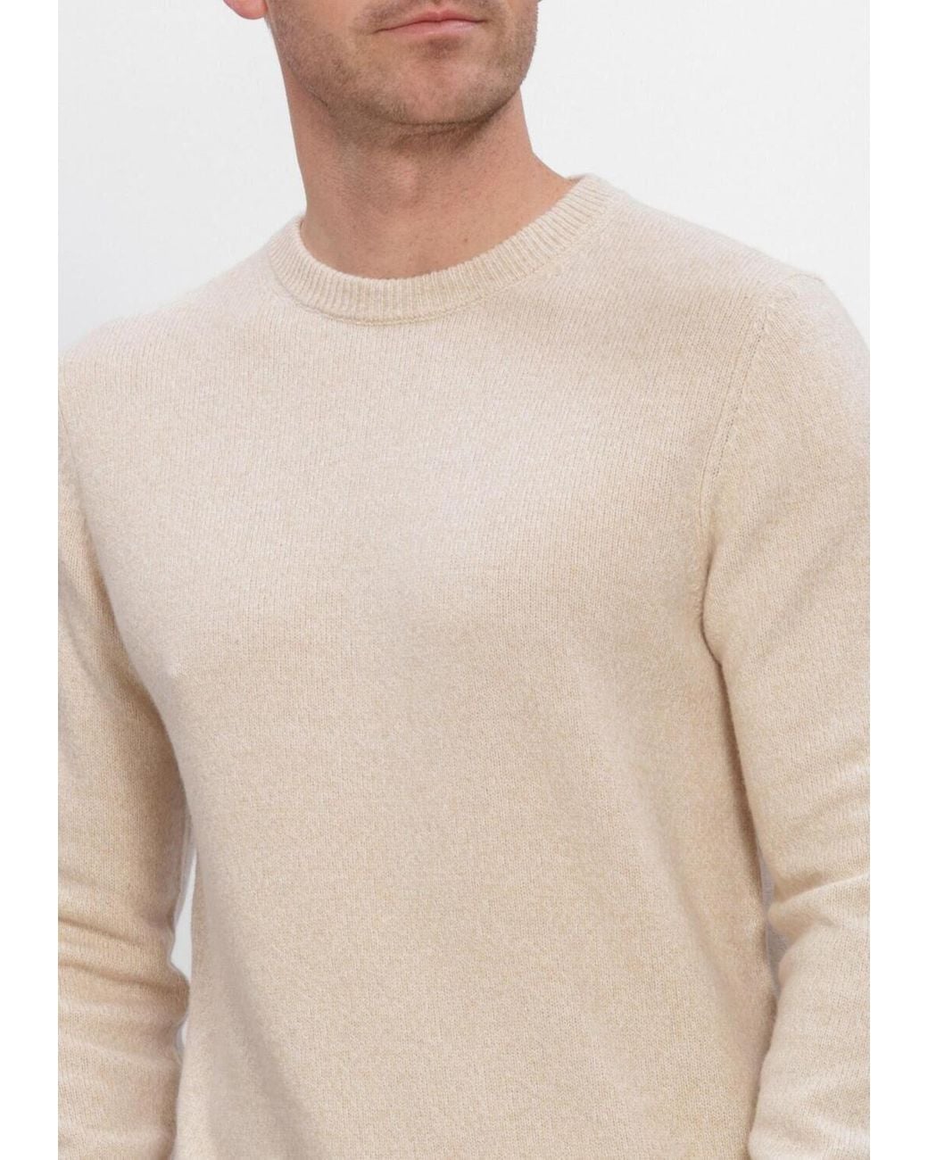 Profuomo Herren Pullover & Cardigans Pullover Crew Neck 80/20 in Natural für Herren