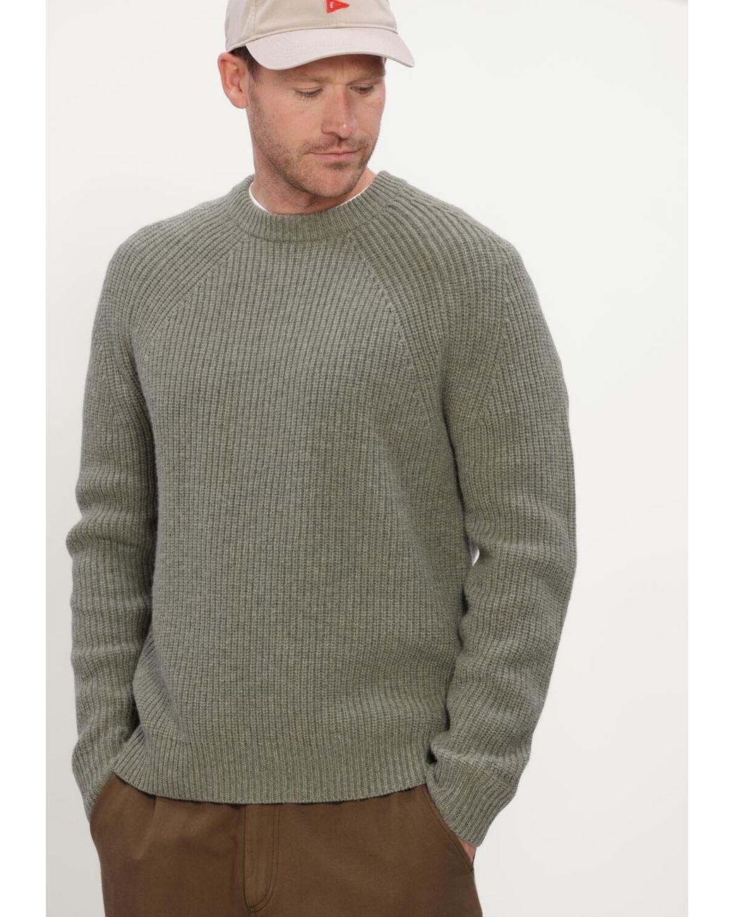 Forét Herren Pullover & Cardigans Delta Wool Rib Knit in Green für Herren