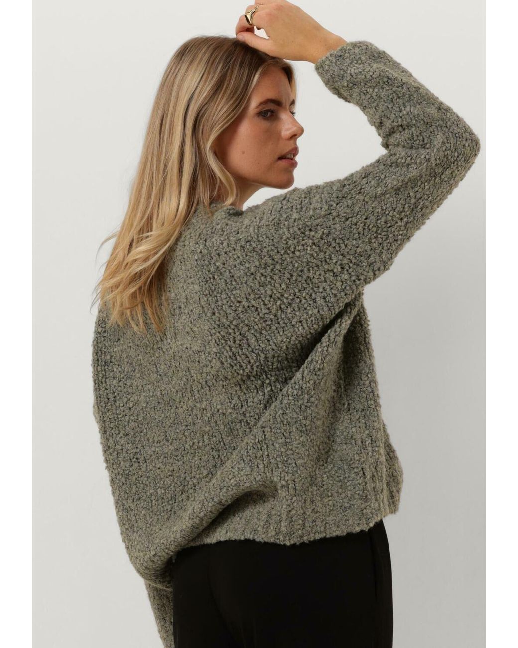 Simplee Gray Pullover Knit-Bocc-23-1 Sweater Damen