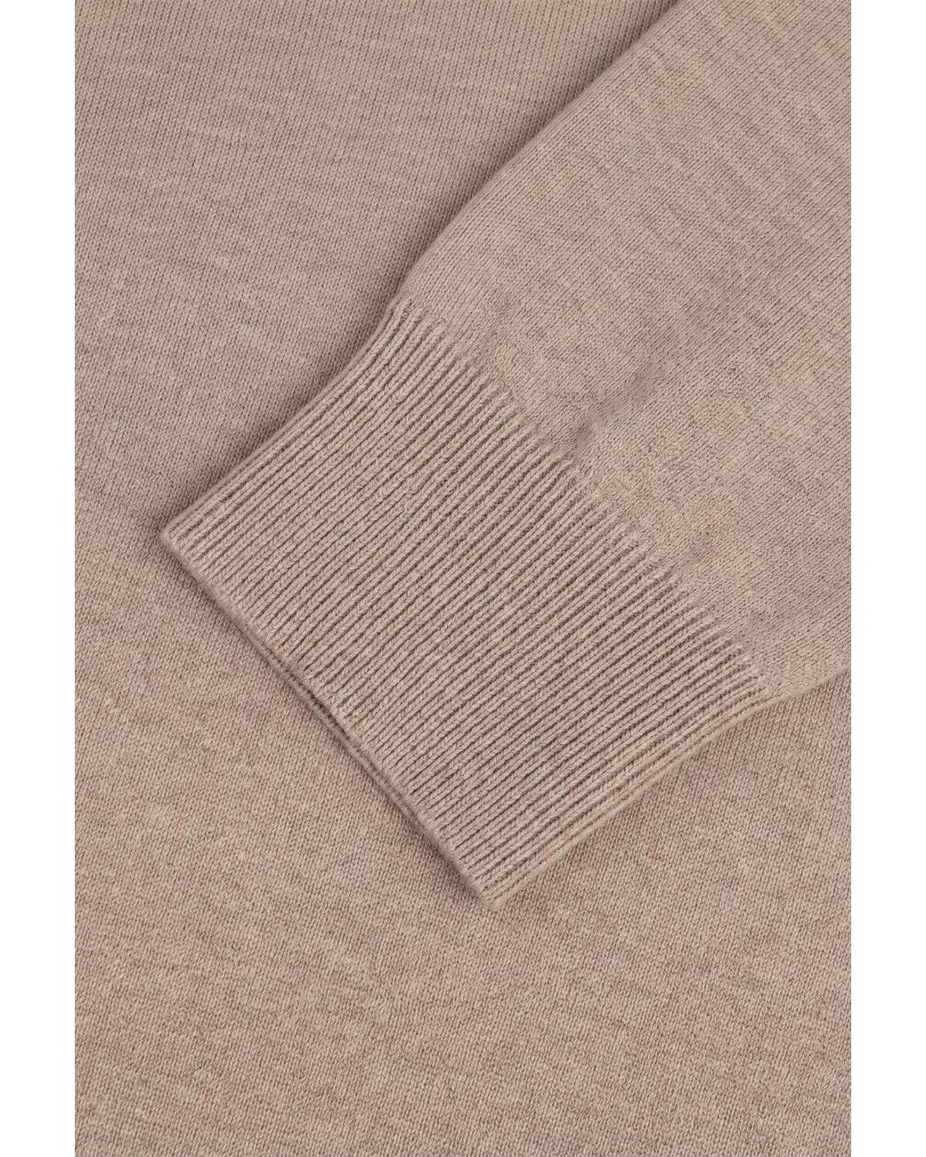 Profuomo Herren Pullover & Cardigans Polo Half Zip Ls Luxury Basic in Natural für Herren
