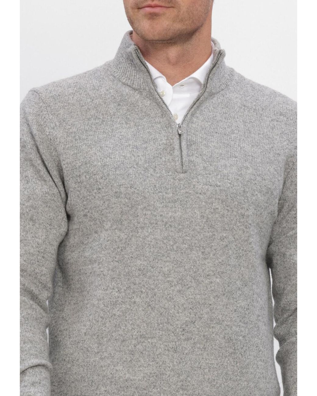 Profuomo Herren Pullover & Cardigans Pullover Half Zip 80/20 in Gray für Herren