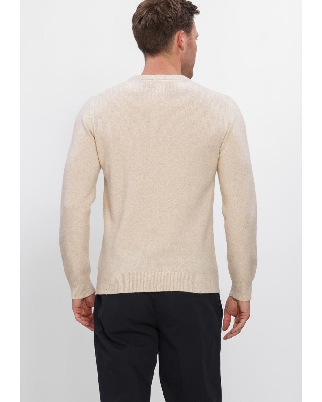 Profuomo Herren Pullover & Cardigans Pullover Crew Neck 80/20 in Natural für Herren