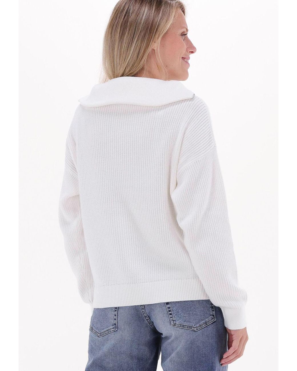 Tommy Hilfiger White Pullover Hayana Cable Zip-up Sweater Nicht-gerade
