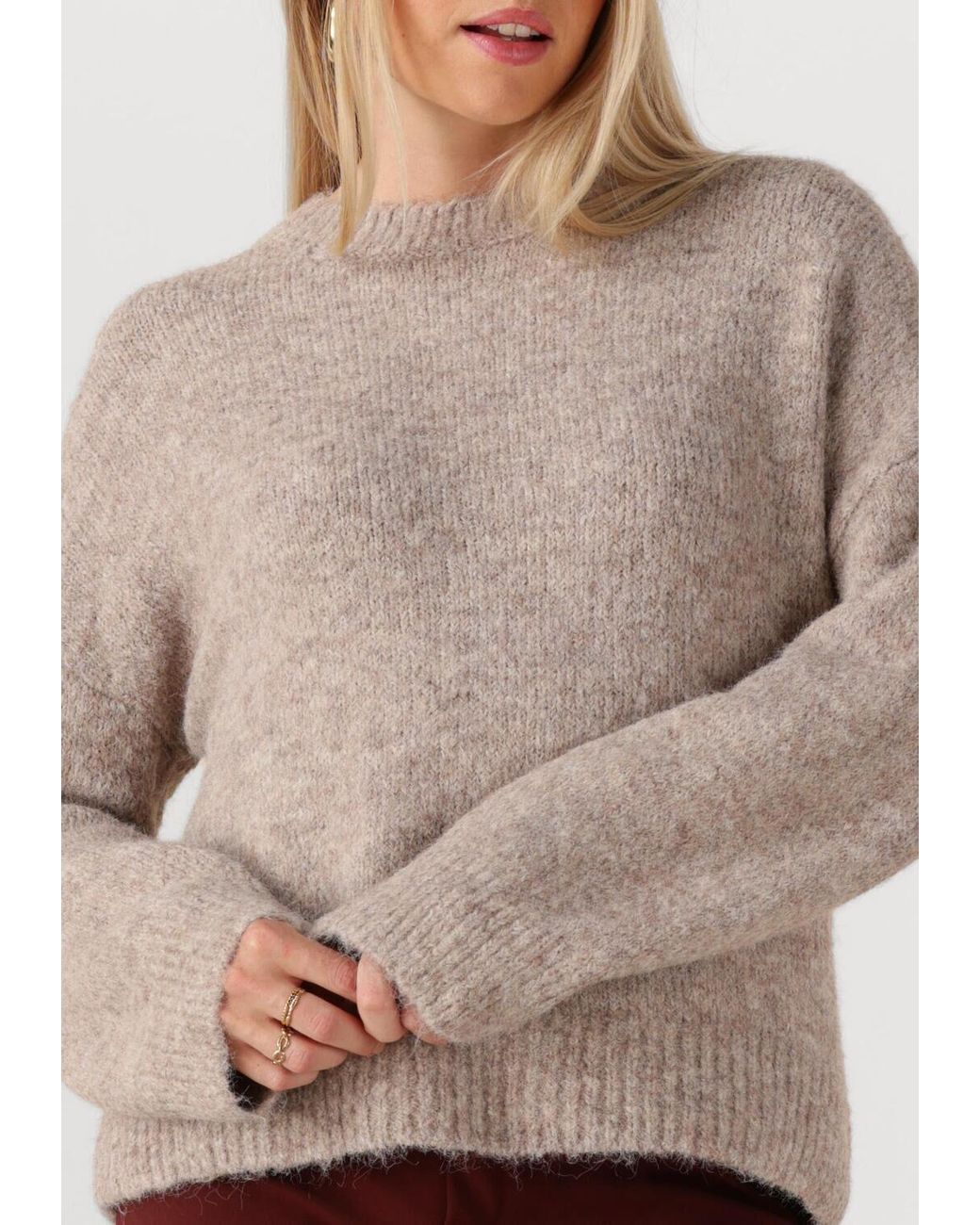 Object Natural Damen Pullover & Cardigans Objsaggia Ls Lo Pullover