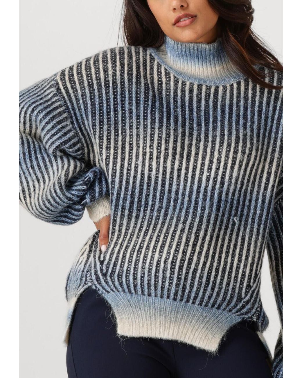 Another Label Blue Damen Pullover & Cardigans Daly Knitted Pull L/S
