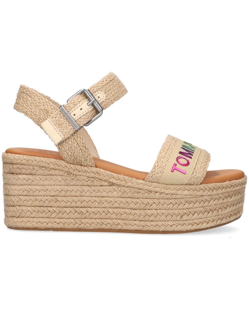Tommy Hilfiger Sandalen Rainbow Branding Flatform in Natur Lyst AT
