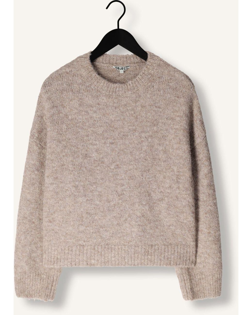 Object Natural Damen Pullover & Cardigans Objsaggia Ls Lo Pullover