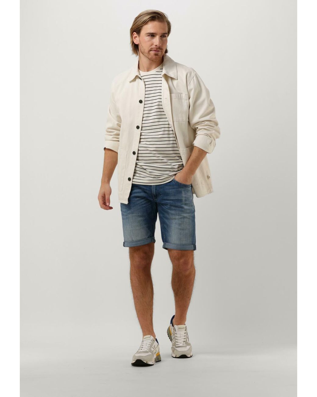 PME LEGEND T-shirt Short Sleeve R-neck Yd Melange Striped Jersey Nicht-gerade in Gray für Herren