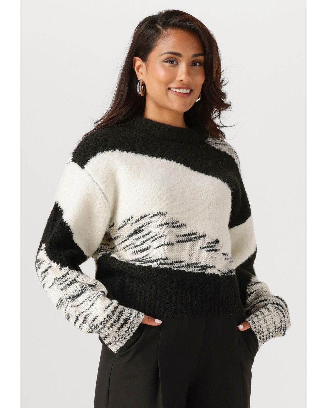 Another Label Black Damen Pullover & Cardigans Brissa Knitted Pull L/S