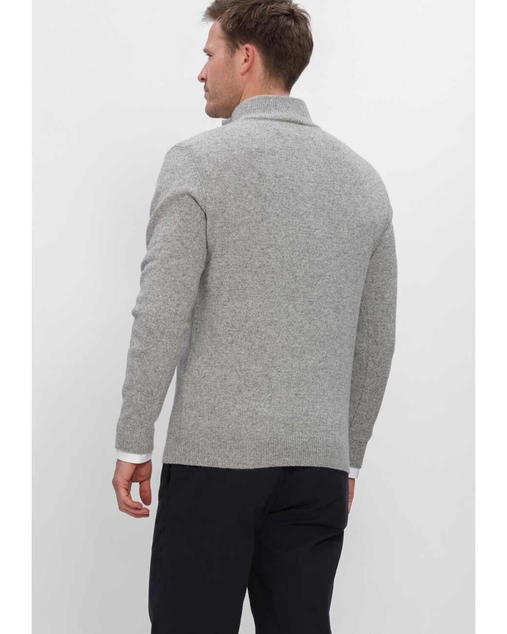 Profuomo Herren Pullover & Cardigans Pullover Half Zip 80/20 in Gray für Herren