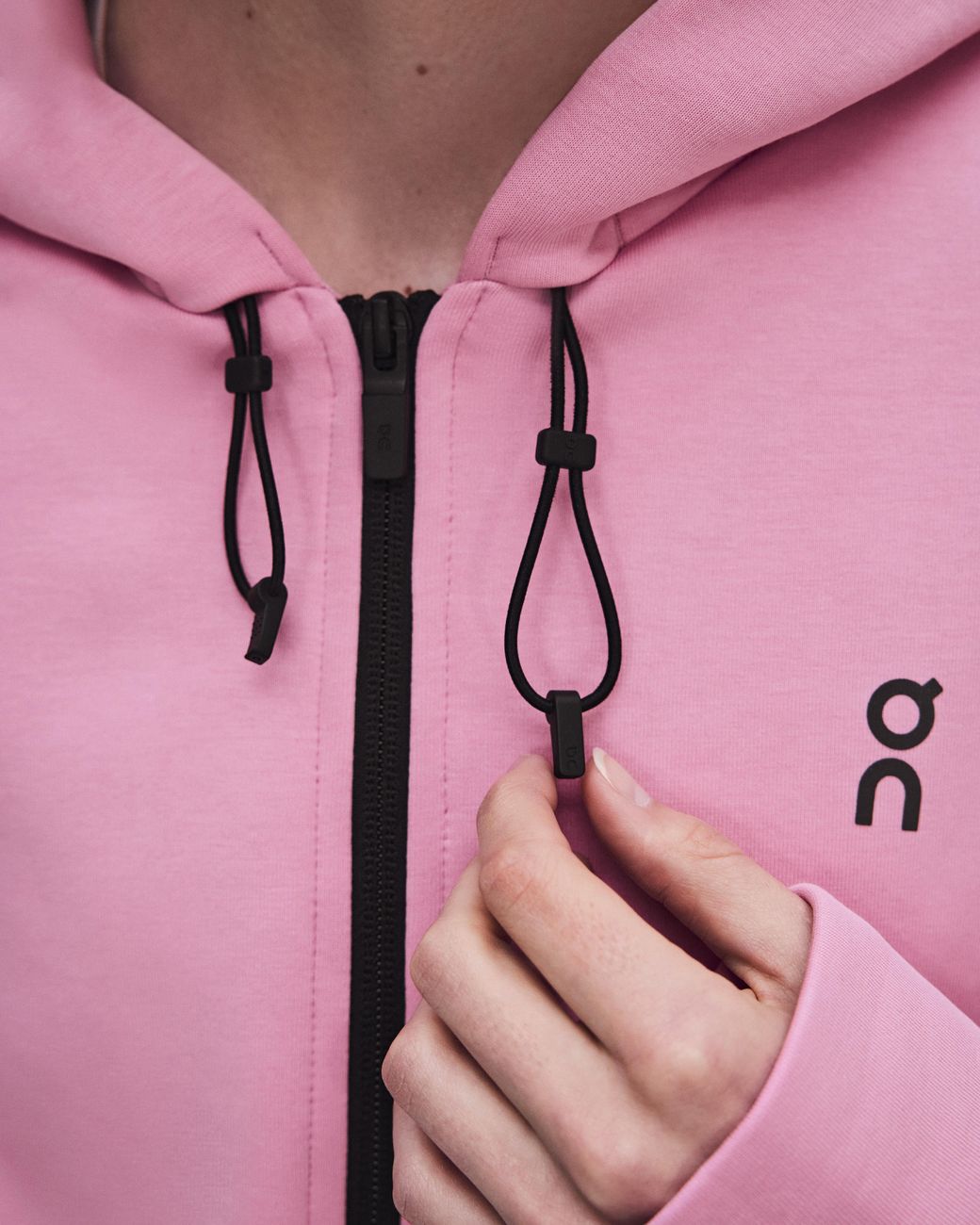 On Shoes Pink Focus Tech Zip Hoodie