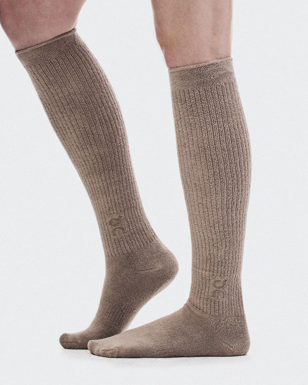 On Shoes Brown Terry Sock Knee High