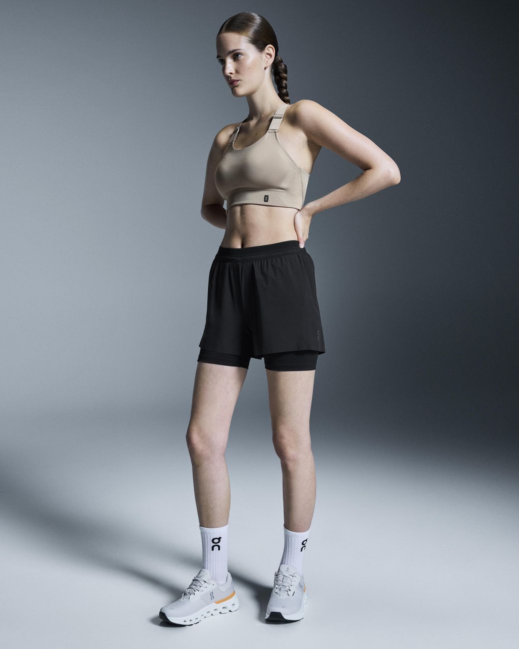 On Shoes Gray 3" Performance 2/1 Shorts