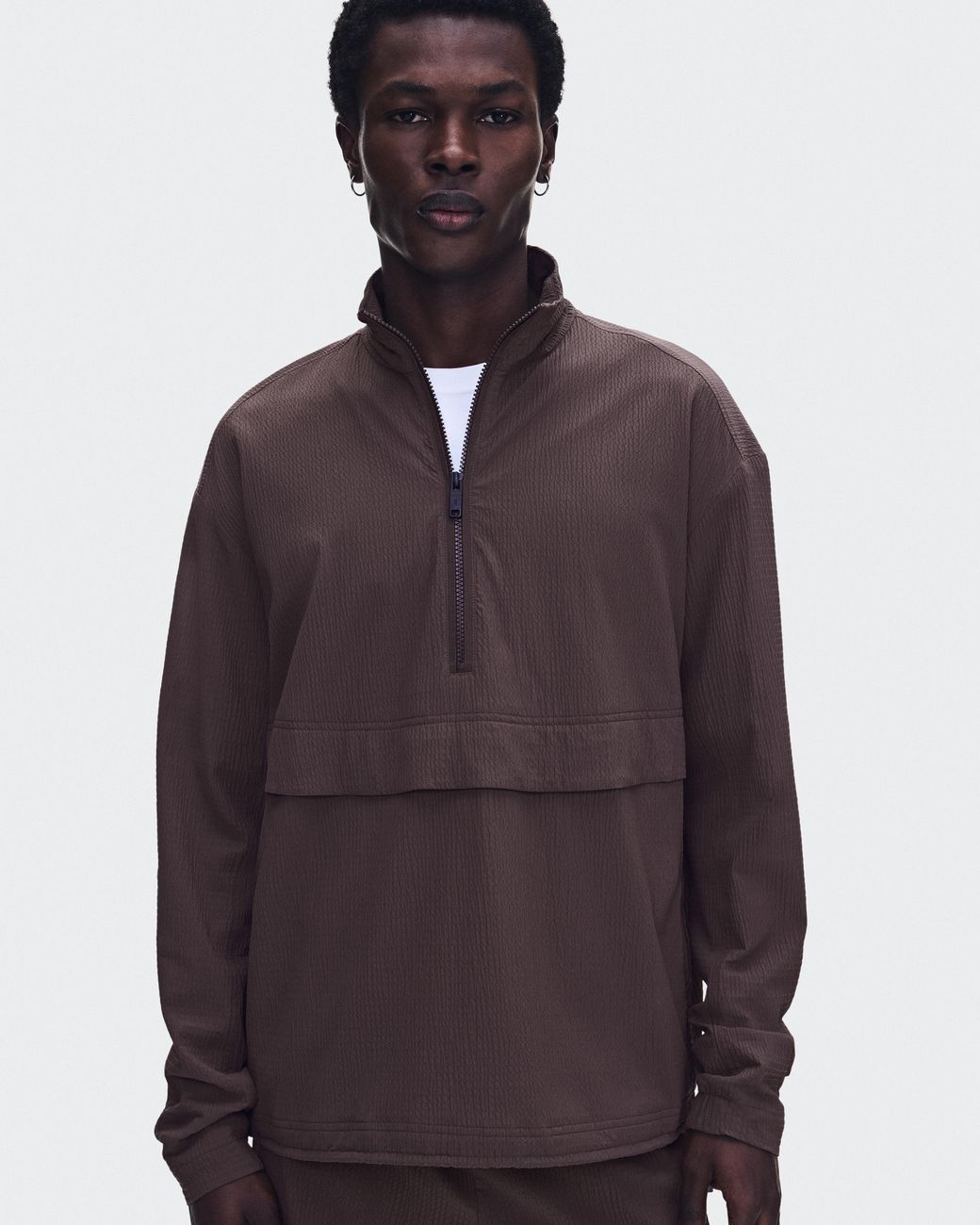 On Shoes Brown Courtside 1/2 Zip Eaze for men