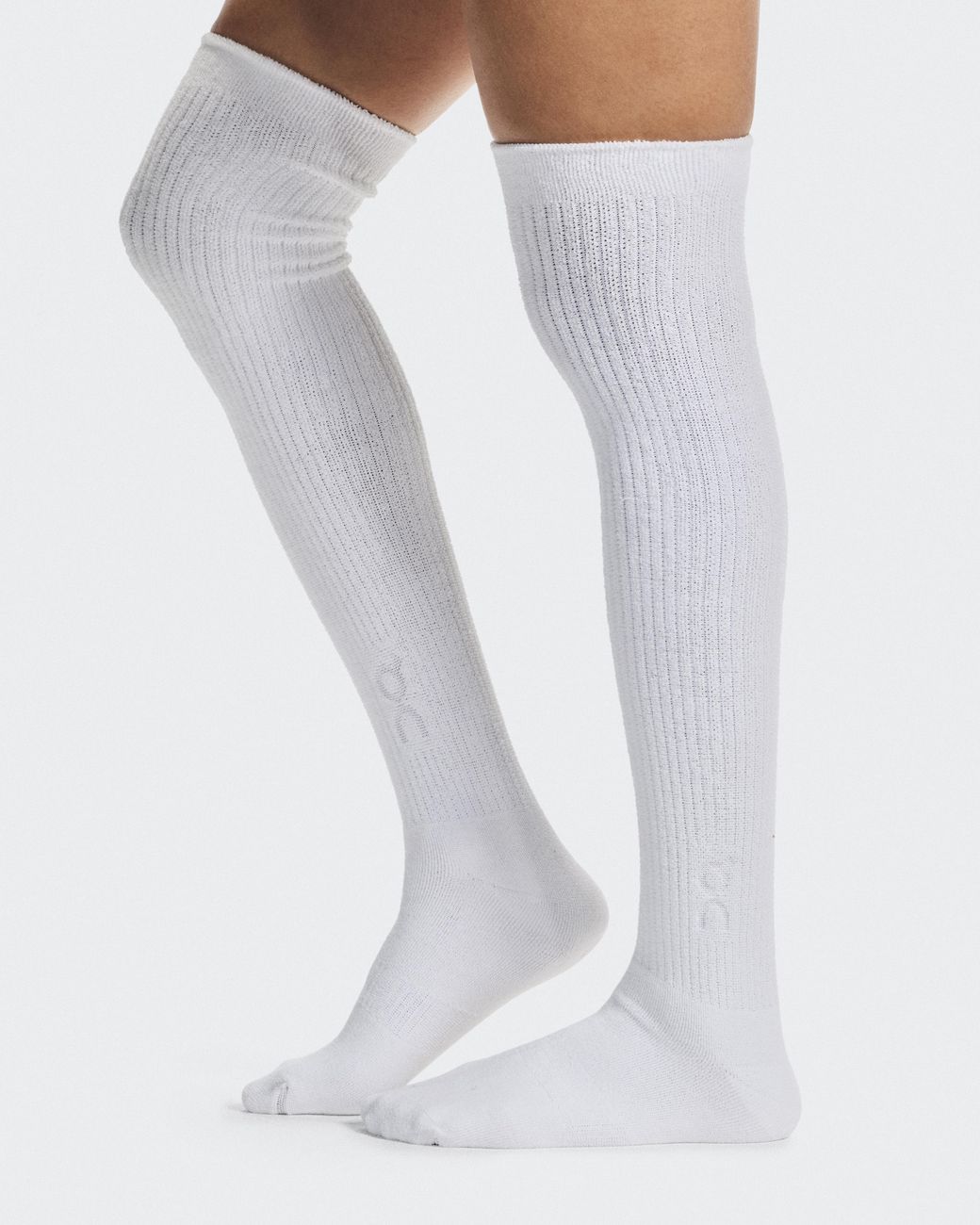 On Shoes White Terry Sock Knee High