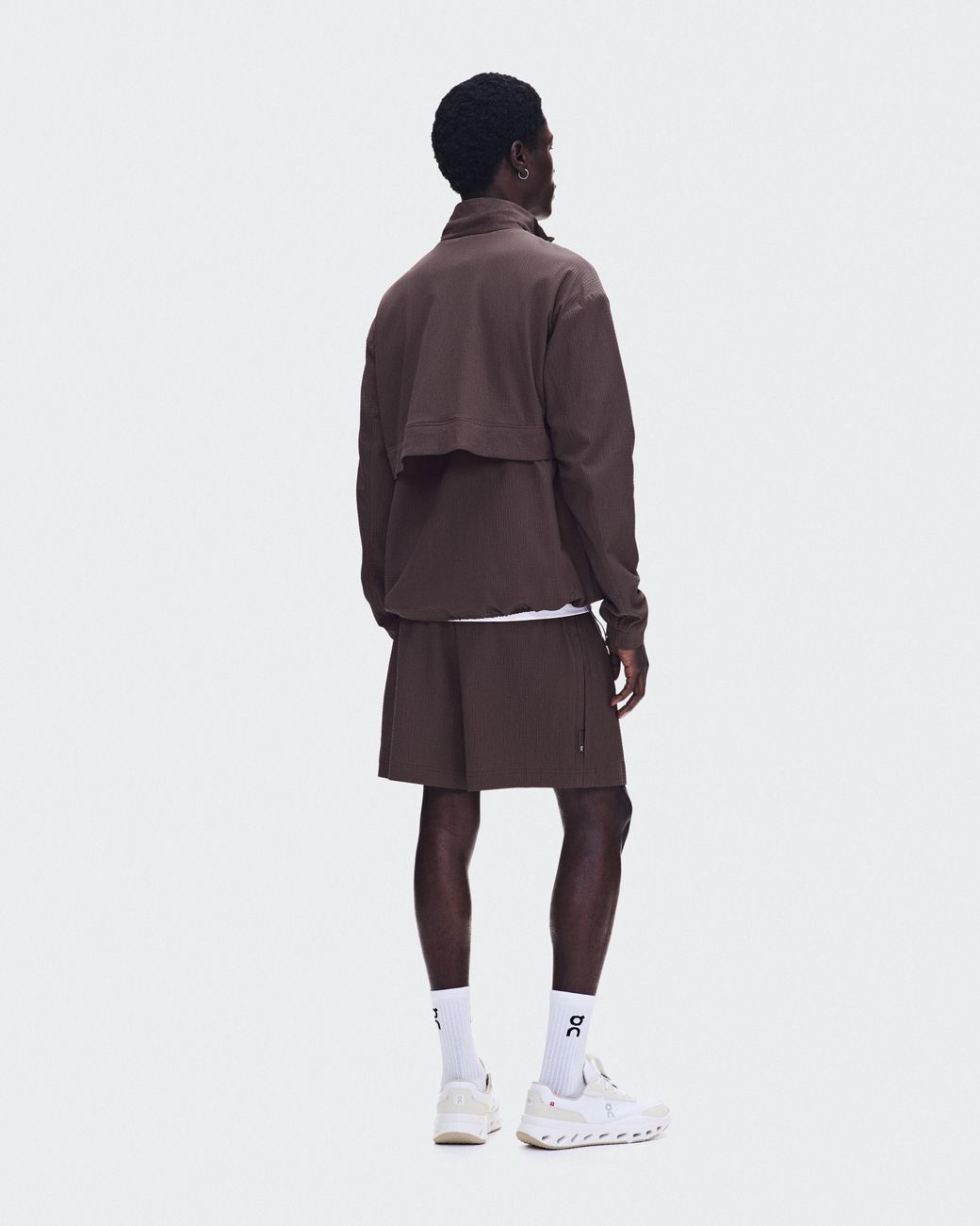 On Shoes Brown Courtside 1/2 Zip Eaze for men
