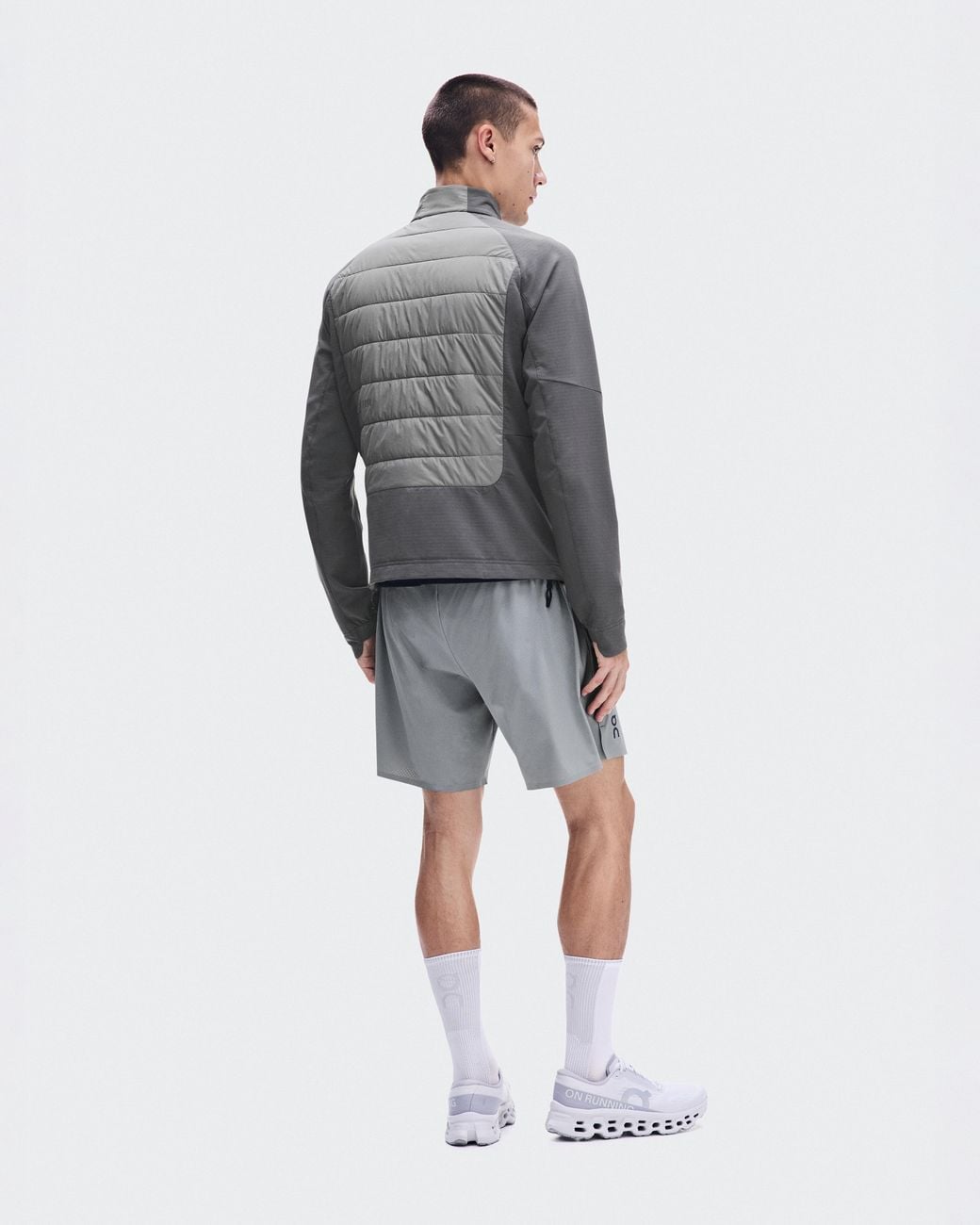 On Shoes Gray Weather Hybrid Jacket for men