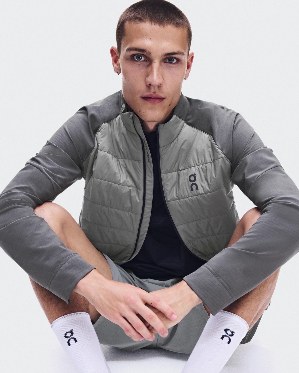 On Shoes Gray Weather Hybrid Jacket for men