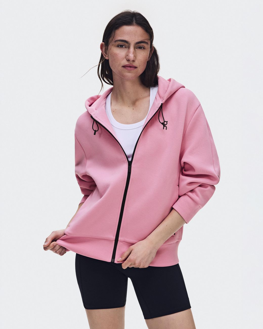 On Shoes Pink Focus Tech Zip Hoodie