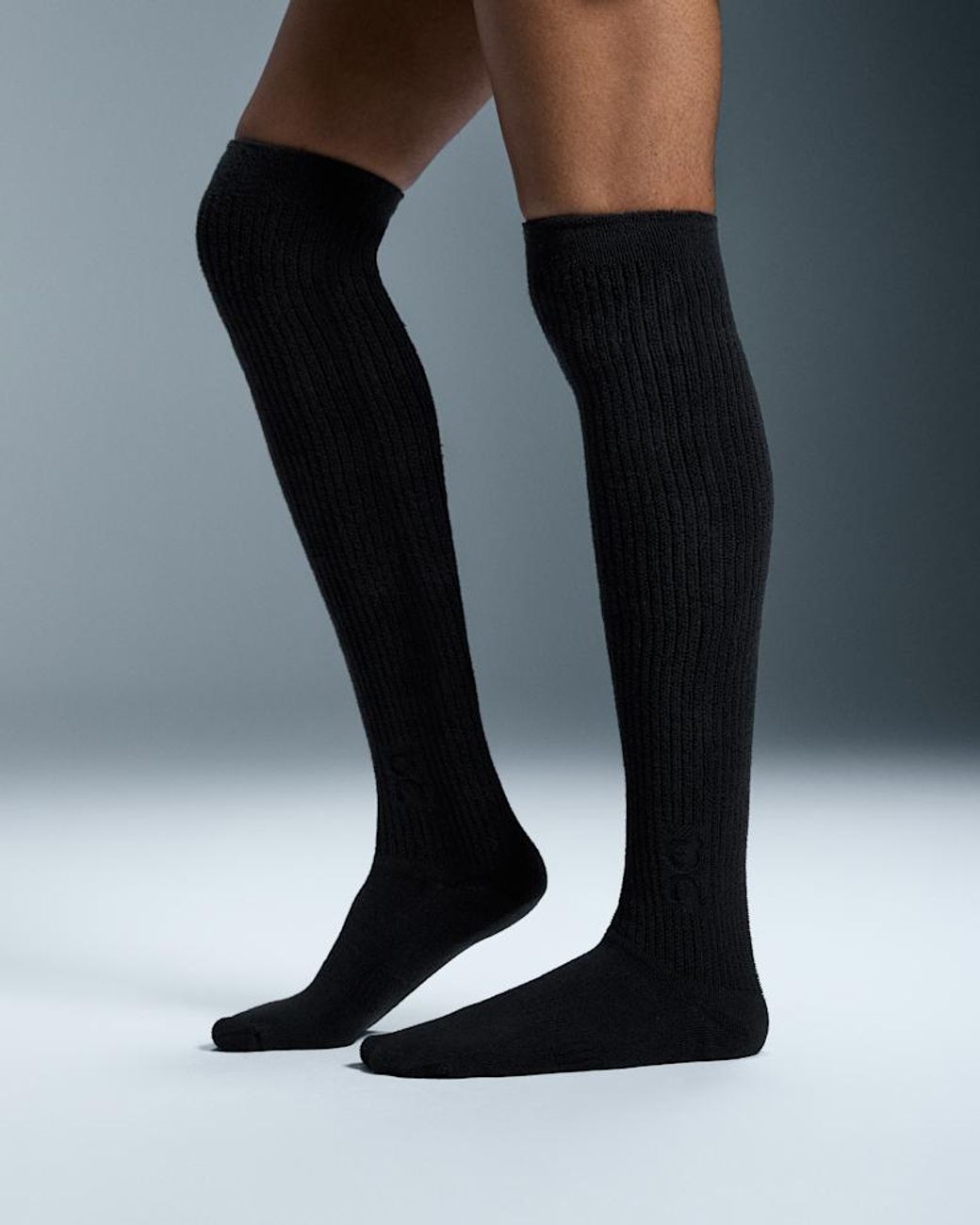 On Shoes Black Terry Sock Knee High
