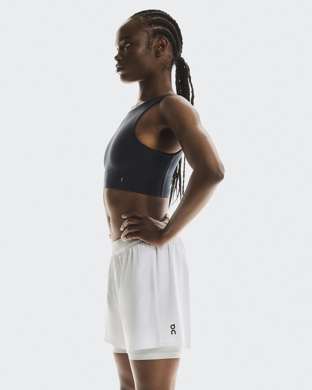 On Shoes White 3" Performance 2/1 Shorts