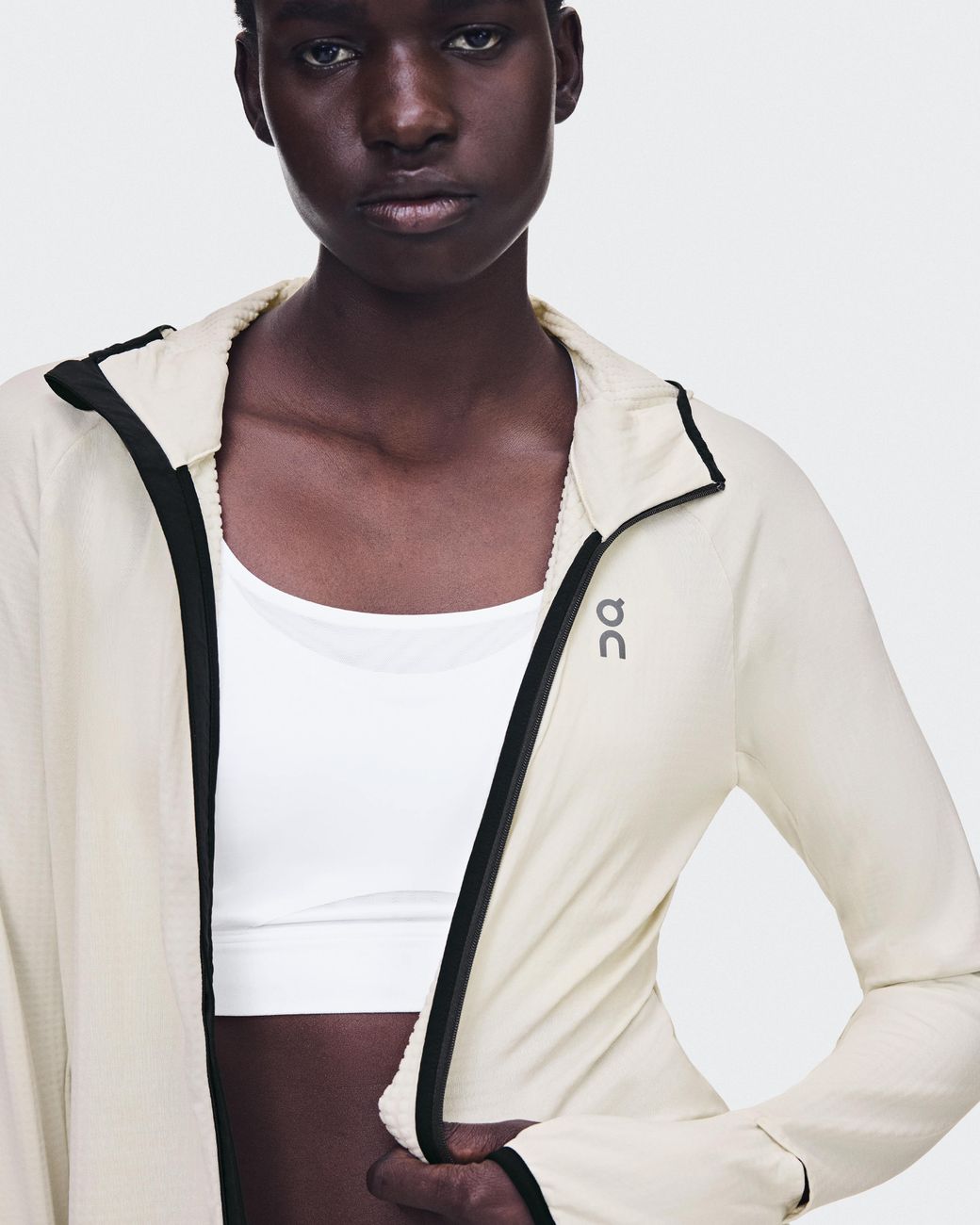 On Shoes White Climate Zip Hoodie