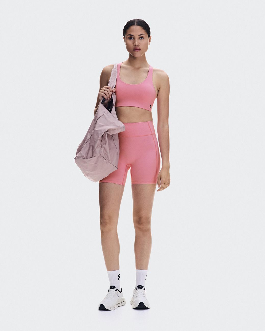 On Shoes Pink Studio Racerback Bra
