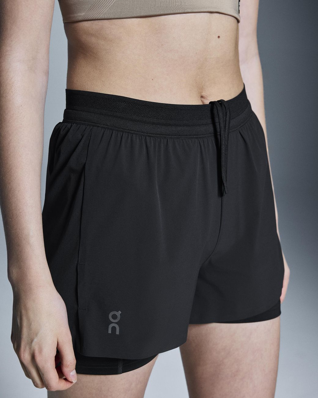 On Shoes Gray 3" Performance 2/1 Shorts
