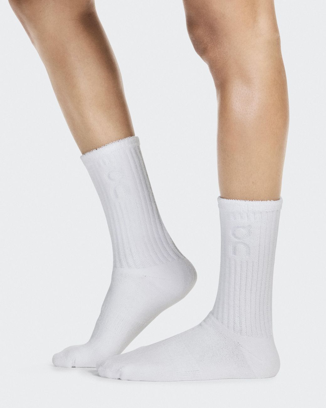 On Shoes White Terry Sock High