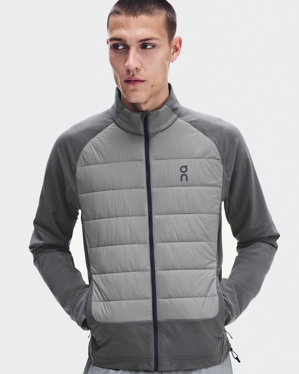 On Shoes Gray Weather Hybrid Jacket for men