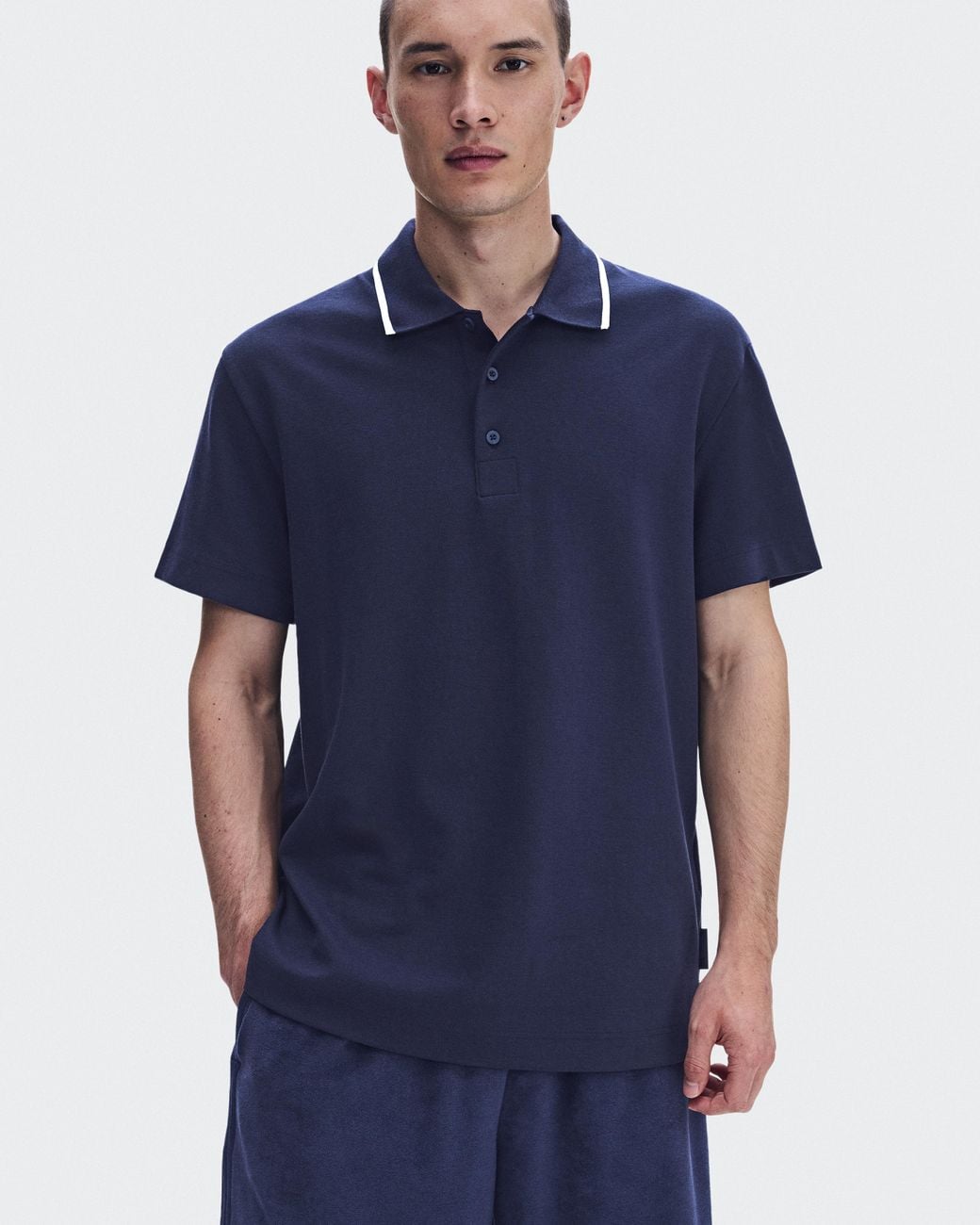 On Shoes Blue Courtside Polo for men